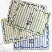 Load image into Gallery viewer, Canvas Cotton Placemat | Striped Scalloped-Edge Table Mat | Modern Everyday Dining Décor