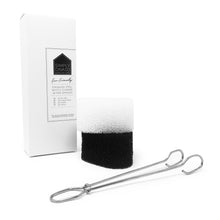 Load image into Gallery viewer, SIMPLYCASA Bottle &amp; Glass Cup Sponge Cleaner, Stainless Steel Handle with 2 Refill Black &amp; White Sponges